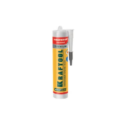 Герметик KRAFTOOL KRAFTFLEX FR150 силикатный огнеупорный "+1500 С", жаростойкий, черный, 300мл