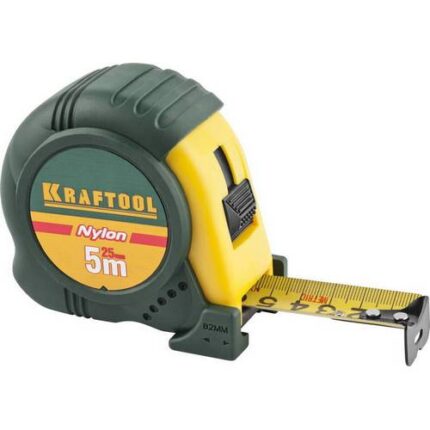 KRAFTOOL NYLON 5м / 25мм рулетка с ударостойким обрезиненным корпусом