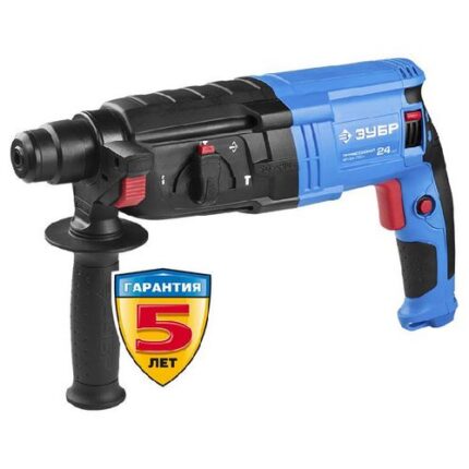 Перфоратор SDS-plus, ЗУБР Профессионал ЗП-24-750 К, реверс, горизонтальный, 2.6 Дж, 0-1100 об/мин, 0-4500 уд/мин, 750 Вт, кейс