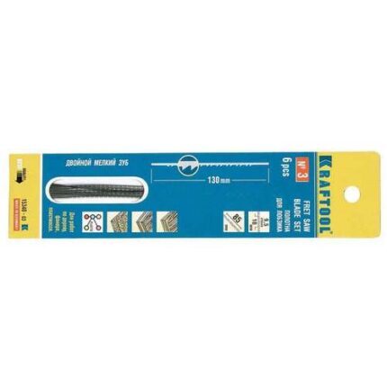 Полотна для лобзика, с двойным зубом, №5, 130мм, 6шт, KRAFTOOL "Pro Cut" 15340-05