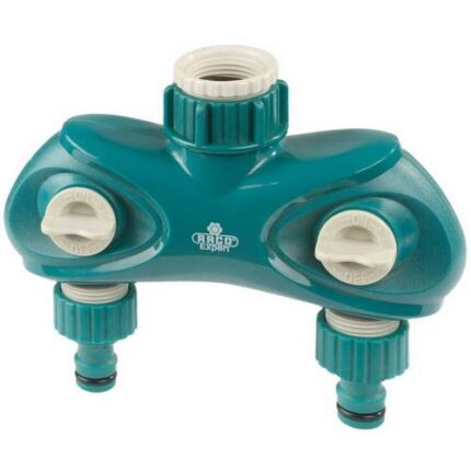 RACO ORIGINAL 3/4" x 1", "LUXURY", распределитель поливочный, с внутренней резьбой, двухканальный