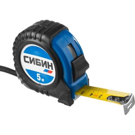 СИБИН  5м / 19мм рулетка в ударостойком обрезиненном корпусе