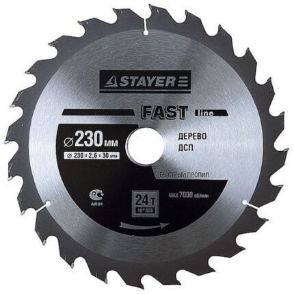 STAYER Fast Line 250 x 32мм 24Т, диск пильный по дереву, быстрый рез