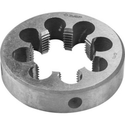 ЗУБР G 1 1/2", плашка трубная, сталь 9ХС, круглая ручная