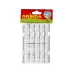 Зажим GRINDA для крепления пленки к каркасу парника, d=12мм, цвет белый, 20шт