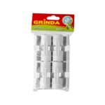 Зажим GRINDA для крепления пленки к каркасу парника, d=20мм, цвет белый, 10шт